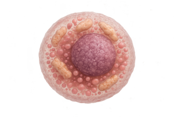Detailed 3D rendering of an animal cell structure isolated on transparent background