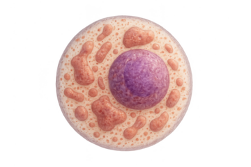 Detailed 3D render of a eukaryotic cell isolated on transparent background.