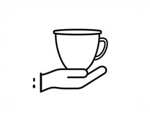 Hand Holding Empty White Cup Illustration