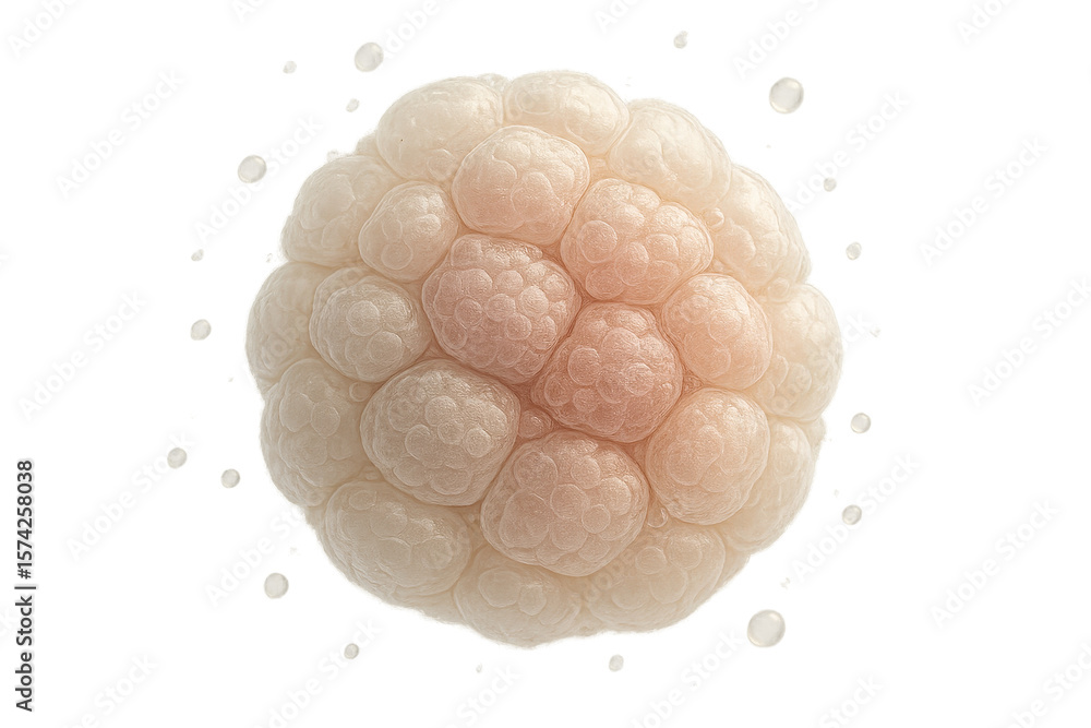 Poster detailed microscopic cellular cluster isolated on a transparent background