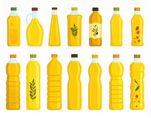 Variety Of Olive Oil Bottles In Different Packaging Designs