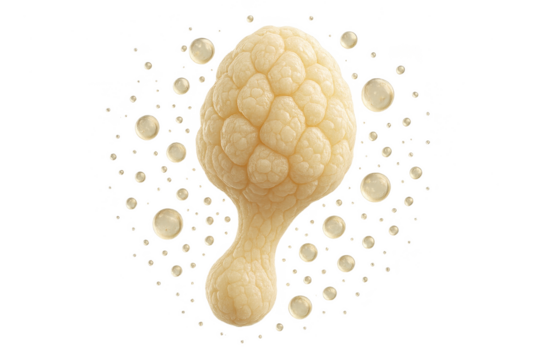 Abstract organic cell-like structure isolated on transparent background, detailed