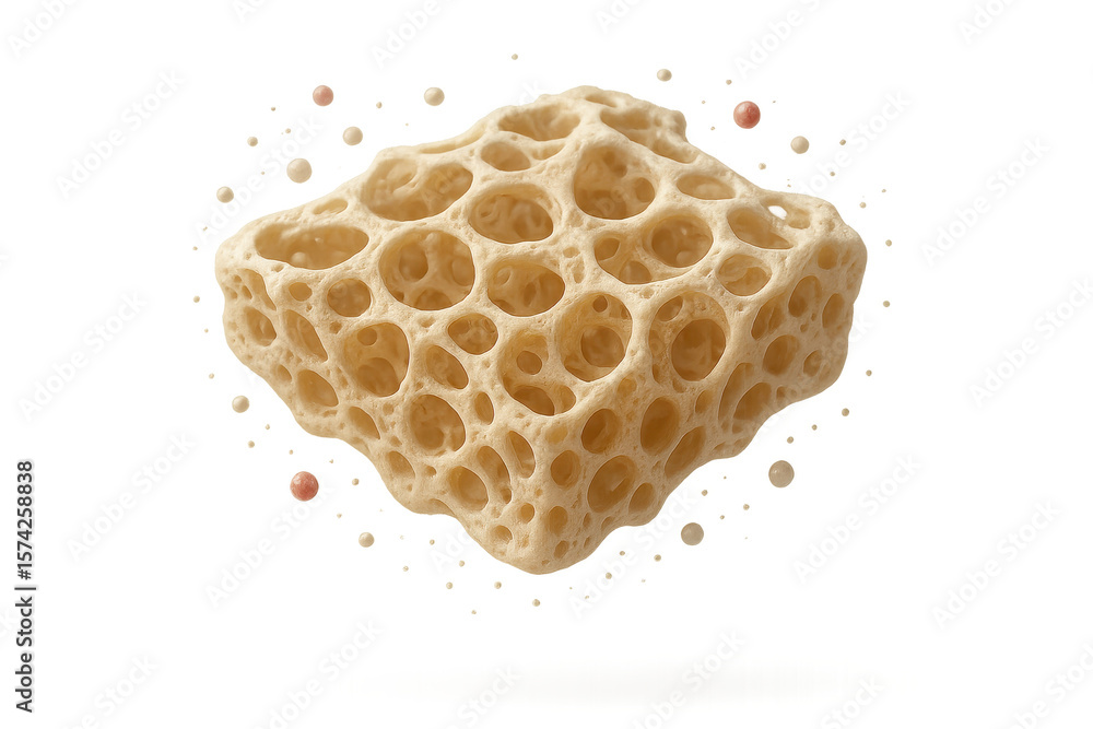 Poster detailed 3d rendering of cancellous bone tissue isolated on transparent background