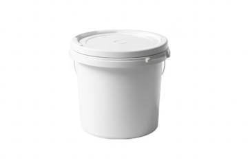 White plastic bucket with lid (33)