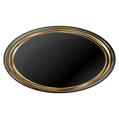 Oval frame of gold stripes with black center