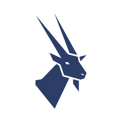 Geometric Ibex Logo - Minimalist Animal Design