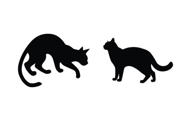 Black Cat collection silhouette Vector illustration.