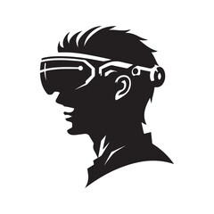 augmented reality vector silhouette clip art logo design illustration