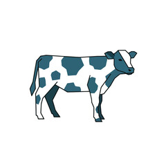 Stylized Dairy Cow Illustration - Farm Animal Icon