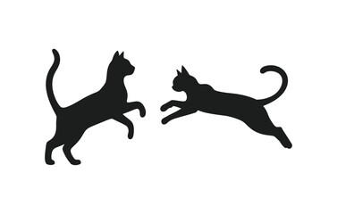 Black Cat collection silhouette Vector illustration.