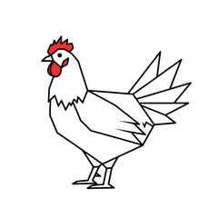 Geometric Chicken Illustration - Farm Animal Design