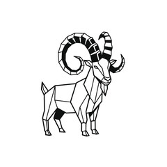 Geometric Goat Illustration: Modern Animal Art