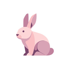 Geometric Pink Rabbit: Modern Vector Illustration
