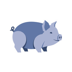 Stylized Pig Illustration: Farm Animal Icon