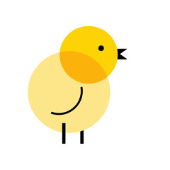 Minimalist Chick Illustration - Geometric Bird Design