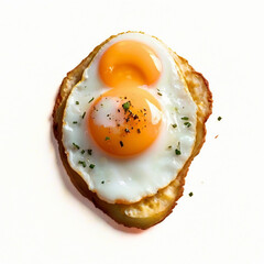 Fried Eggs on Potato Slices – Top View