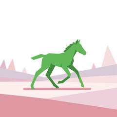 Geometric Horse Illustration: Stylized Animal Art