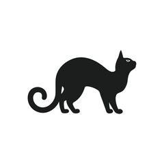 Obraz premium Black Cat silhouette Vector illustration.