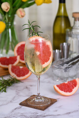 Grapefruit Prosecco Gin Spritz is a refreshing cocktail that combines tart grapefruit, gin and...