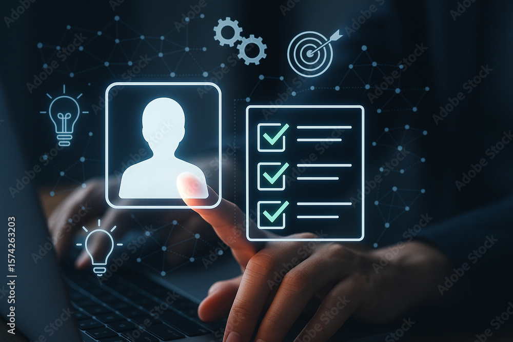 Poster business process automation technology for task management and productivity efficiency tools online 