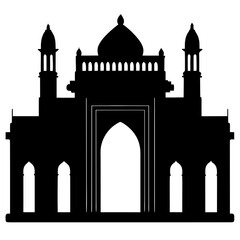 gateway of india mumbai black silhouette illustration