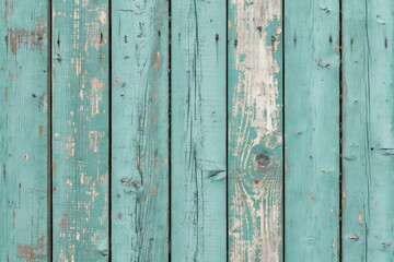 Weathered Turquoise Blue Wooden Fence Planks Background