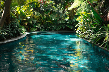 Tropical Garden Pool Scene