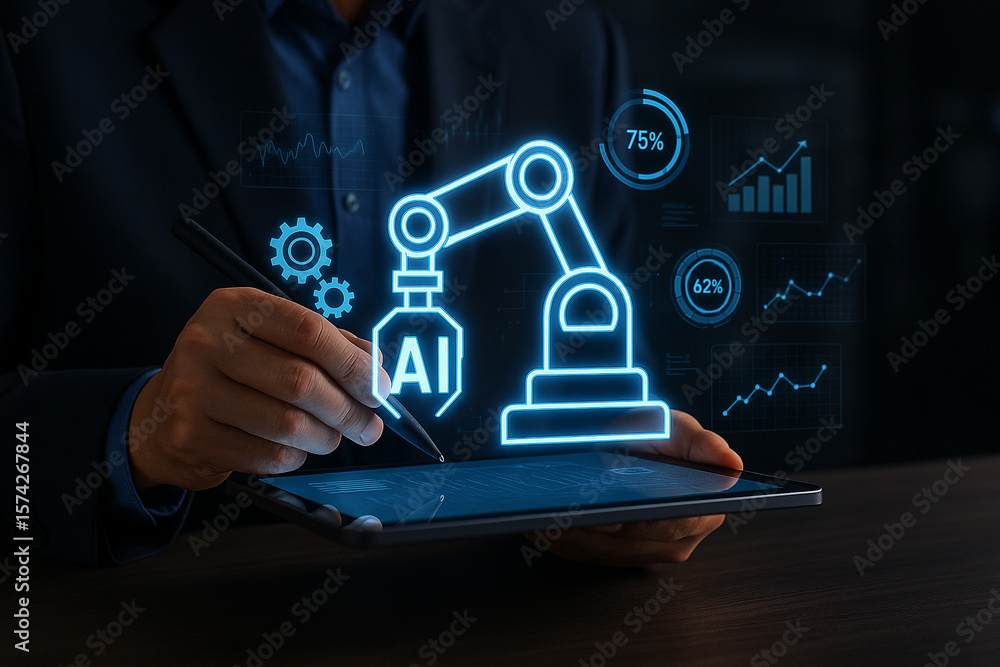 Poster ai powered automation solutions for business process optimization and digital transformation strateg
