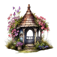 old house with flowers