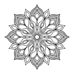 vector illustration of a flower mandala colouring page