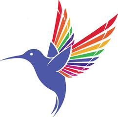 colorful hummingbird Logo vector illustration