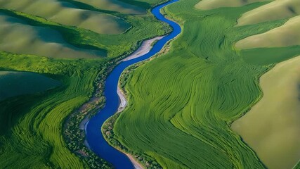 An aerial view of agricultural land dedicated to biomass production for sustainable fuel