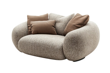 Modern Textured Accent Chair with Brown Pillows Contemporary Furniture Living Room Seating Luxe Home