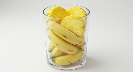 Fresh Tropical Fruit Medley: Bananas and Pineapple in Glass