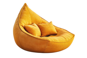 Cozy Mustard Beanbag Chair with Pillows Modern Living Room Furniture Relaxing Lounge Home Decor