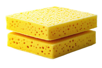 Stacked Yellow Sponges Still Life Kitchen and Bath Cleaning Tool Porous Absorbent Texture for