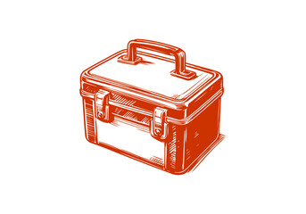 Lunchbox hand drawn vector illustration