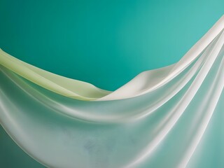 Elegant Draped Fabric Teal Background Water Droplets