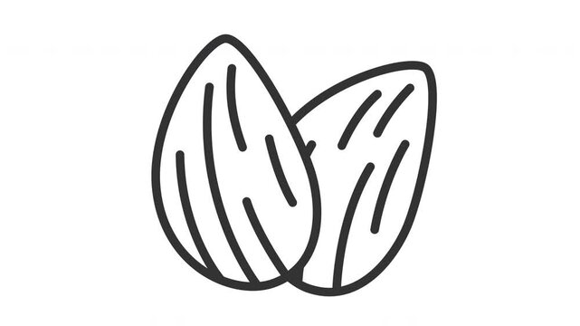 animated almond icon. Perfect for food, allergy, allergen, health, egg, fish, peanut, nutrition, drink, gluten, seafood, allergic, reaction, disease, allergens, ingredient, medicine and immune