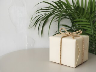 Minimalist Gift Present Elegant Packaging  Tropical Plant
