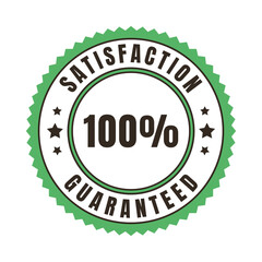 Guaranteed customer satisfaction seal with 100% assurance mark