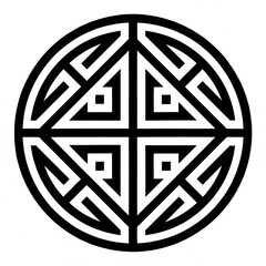 Celtic cross ornament with intricate knot pattern vector design