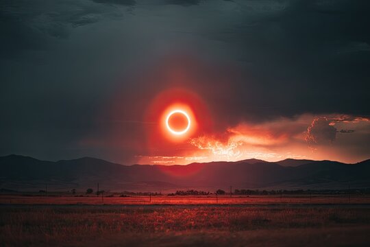 Total solar eclipse, dramatic sky