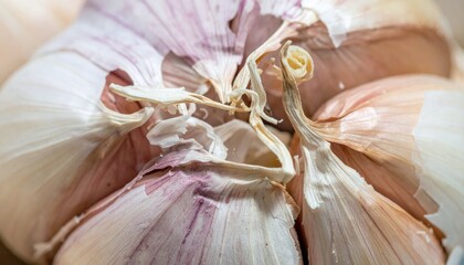 close up of a garlic bulb