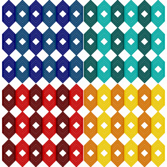 Geometric seamless pattern in different colors
