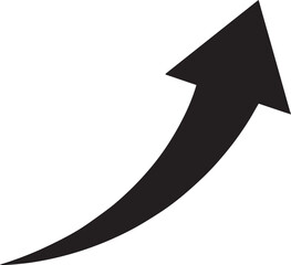 Ascending Trajectory: A minimalist graphic showcases a sleek, black arrow dynamically ascending, symbolizing growth, progress, and upward movement in a world of innovation.