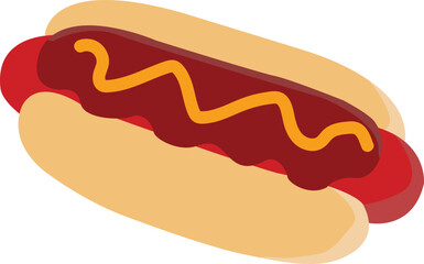 Chili Dog with Sauce and Mustard