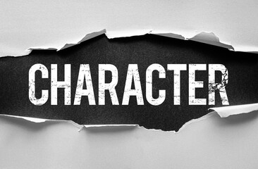 A dramatic black and white image with the word 