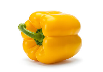 Vibrant Yellow Bell Pepper on White Background