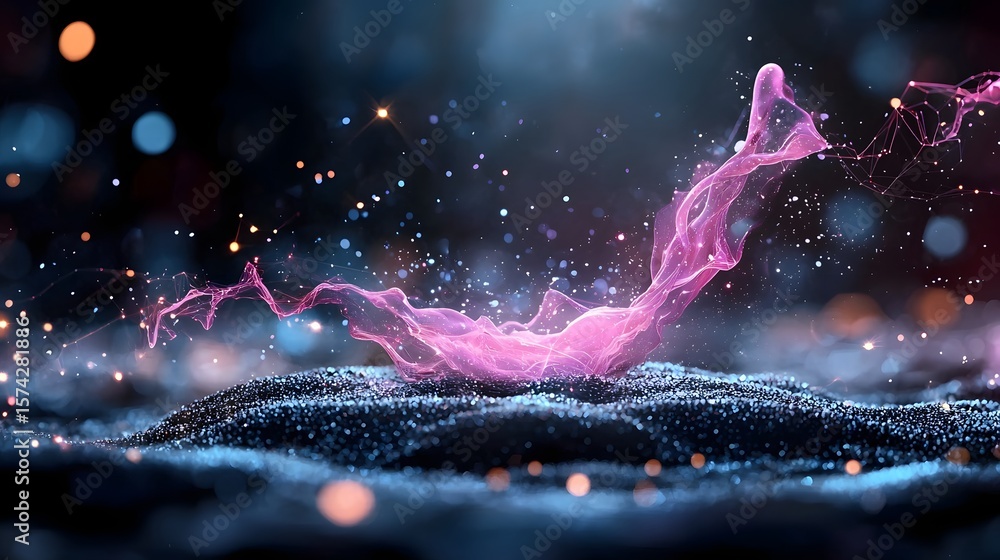 Poster a captivating display of vibrant swirling energy patterns driven by the cutting edge power of digita